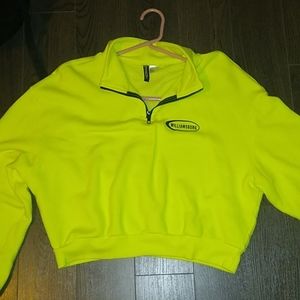 Yellow Crop Quarter Zip Jacket
